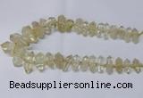 CNG2151 15.5 inches 10*25mm - 15*40mm faceted nuggets lemon quartz beads