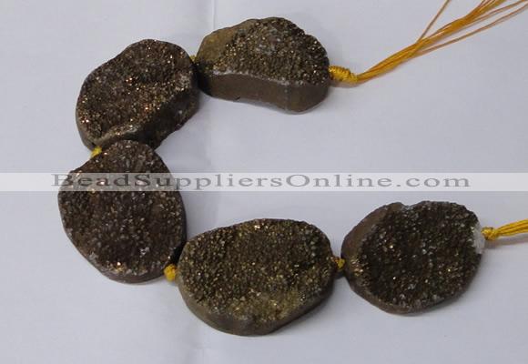 CNG2172 7.5 inches 25*35mm - 35*40mm freeform druzy agate beads