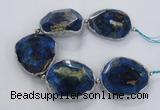 CNG2179 8 inches 40*45mm - 45*50mm freeform agate beads with brass setting