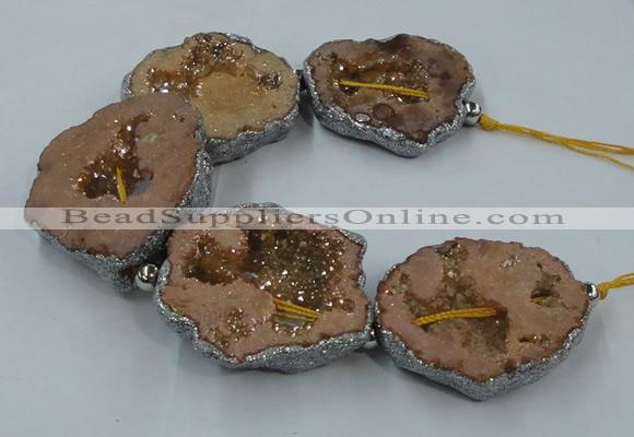 CNG2326 7.5 inches 35*40mm - 45*50mm freeform druzy agate beads