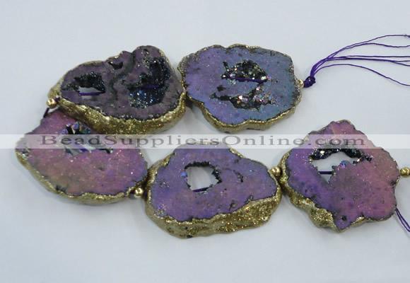 CNG2339 7.5 inches 40*50mm - 55*60mm freeform druzy agate beads