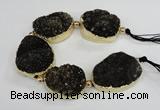 CNG2380 7.5 inches 25*30mm - 30*35mm freeform druzy agate beads