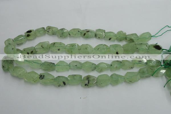 CNG241 10*12mm - 15*16mm faceted nuggets green rutilated quartz beads