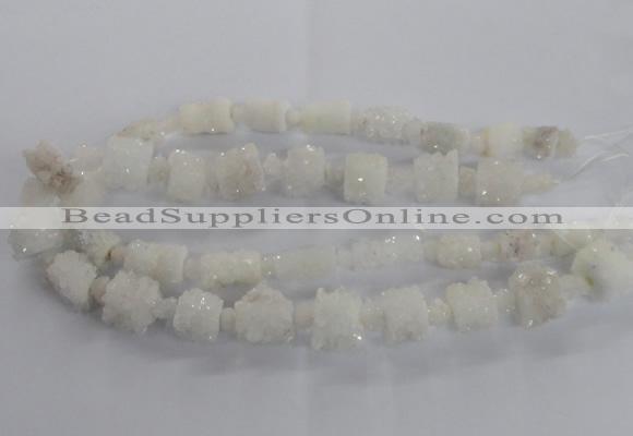 CNG2434 15.5 inches 12*14mm - 15*18mm tube druzy quartz beads