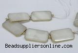 CNG2460 7.5 inches 30*50mm - 32*55mm faceted rectangle agate beads