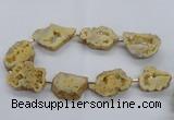 CNG2491 15.5 inches 30*40mm - 40*50mm freeform plated druzy agate beads