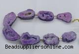 CNG2492 15.5 inches 30*40mm - 40*50mm freeform plated druzy agate beads