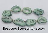 CNG2495 15.5 inches 30*40mm - 40*50mm freeform plated druzy agate beads