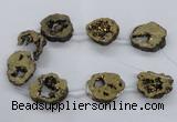 CNG2501 15.5 inches 30*40mm - 40*50mm freeform plated druzy agate beads