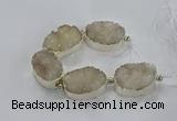 CNG2596 7.5 inches 25*35mm - 30*40mm freeform druzy agate beads