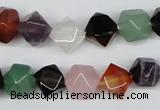 CNG27 15.5 inches 12*12mm faceted nuggets mixed gemstone beads