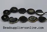 CNG2781 15.5 inches 30*35mm - 35*40mm freeform agate beads