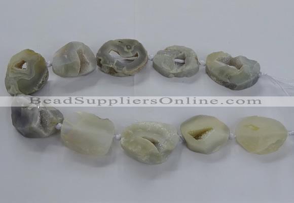 CNG2806 15.5 inches 25*35mm - 30*45mm freeform druzy agate beads