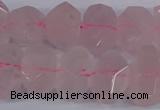 CNG2827 15.5 inches 10*14mm - 13*18mm faceted nuggets rose quartz beads