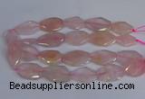 CNG2839 20*30mm - 22*35mm twisted & faceted freeform rose quartz beads