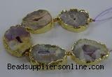 CNG2866 8 inches 35*40mm - 40*50mm freeform druzy agate beads