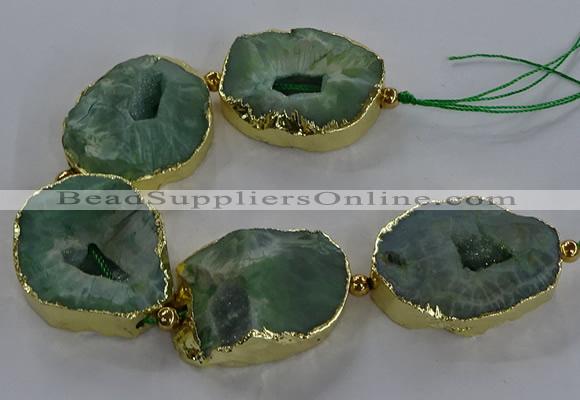 CNG2869 8 inches 35*40mm - 40*50mm freeform druzy agate beads