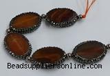 CNG2914 7.5 inches 25*35mm oval agate gemstone beads wholesale