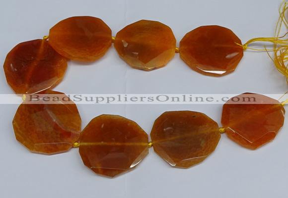 CNG2958 15.5 inches 42*45mm - 45*50mm faceted freeform agate beads