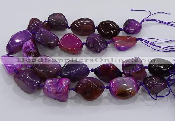 CNG3047 25*30mm - 30*40mm nuggets agate gemstone beads