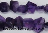 CNG307 15.5 inches 10*15mm faceted nuggets amethyst gemstone beads