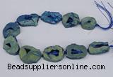 CNG3092 15.5 inches 25*30mm - 35*50mm freeform plated druzy agate beads