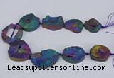 CNG3094 15.5 inches 25*30mm - 35*50mm freeform plated druzy agate beads