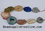 CNG3096 15.5 inches 25*30mm - 35*50mm freeform plated druzy agate beads