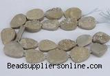 CNG3141 15.5 inches 22*30mm - 28*40mm freeform plated druzy agate beads