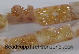 CNG3155 15.5 inche 8*15mm - 11*20mm freeform plated druzy agate beads