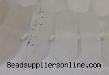 CNG3198 10*25mm - 16*40mm faceted nuggets matte white crystal beads