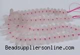 CNG3215 10*25mm - 12*50mm faceted nuggets matte rose quartz beads