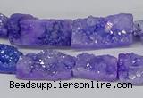 CNG3251 15.5 inches 8*15mm - 11*20mm freeform plated druzy agate beads