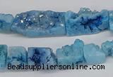 CNG3253 15.5 inches 8*15mm - 11*20mm freeform plated druzy agate beads