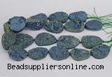 CNG3277 22*30mm - 30*40mm freeform plated druzy agate beads