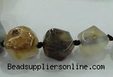 CNG331 15.5 inches 8*10mm - 15*18mm faceted nuggets agate beads