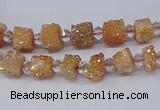 CNG3321 15.5 inches 4*6mm - 8*10mm nuggets plated druzy agate beads