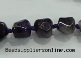 CNG337 15.5 inches 8*10mm - 15*18mm faceted nuggets amethyst beads