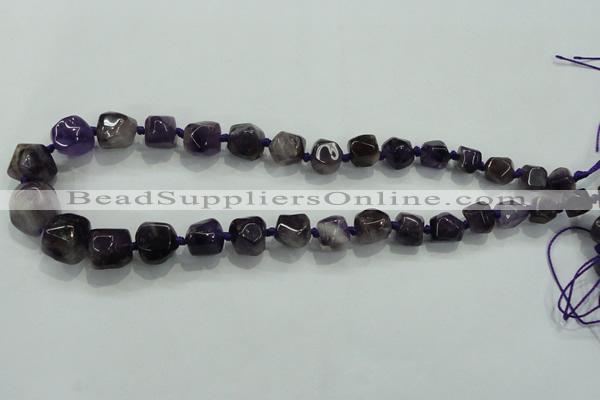 CNG337 15.5 inches 8*10mm - 15*18mm faceted nuggets amethyst beads