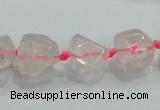 CNG339 15.5 inches 8*10mm - 15*18mm faceted nuggets rose quartz beads