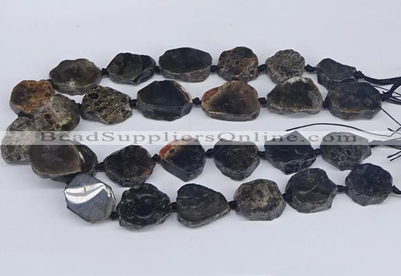 CNG3487 20*25mm - 30*35mm freeform chrysanthemum agate beads