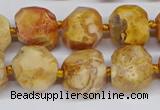 CNG3500 15.5 inches 12mm - 14mm faceted nuggets agate beads