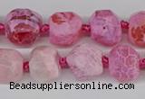 CNG3501 15.5 inches 12mm - 14mm faceted nuggets agate beads