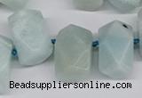 CNG3526 Top drilled  13*18mm - 15*20mm faceted nuggets amazonite beads