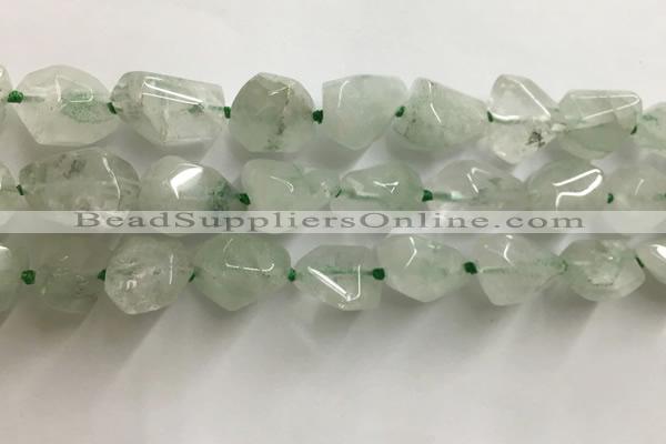 CNG3540 15.5 inches 8*12mm - 10*14mm nuggets green quartz beads