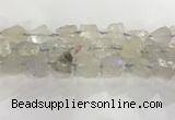 CNG3545 15*20mm - 20*25mm nuggets plated rough white crystal beads