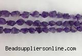 CNG3582 15.5 inches 8*10mm - 10*12mm nuggets matte amethyst beads