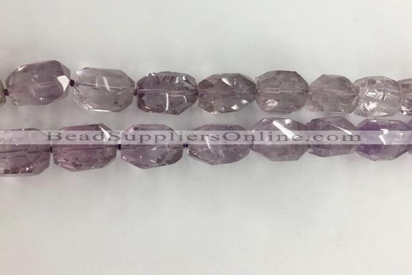 CNG3583 13*18mm - 15*20mm faceted nuggets light amethyst beads