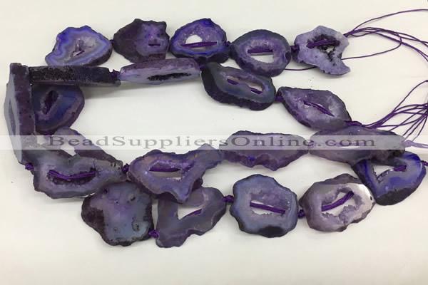 CNG3638 15.5 inches 22*30mm - 30*40mm freeform druzy agate beads