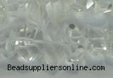 CNG365 15.5 inches 10*20mm faceted nuggets white crystal beads